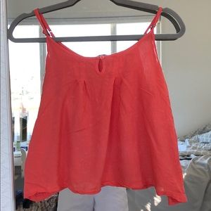 Coral/salmon Floral tank top
